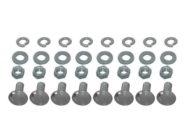 FASTENER KIT, Bumper, Rear, (32) incl 8 SS capped bolts, 8 flat washers, 8 lock washers and 8 nuts, Replacement style kit