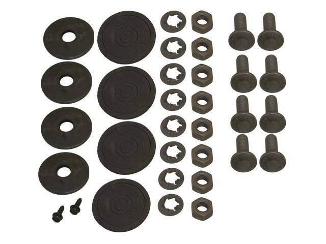 FASTENER KIT, BUMPER, REAR, (34), CARRIAGE BOLT BOLTS, SEALING WASHERS, NUTS