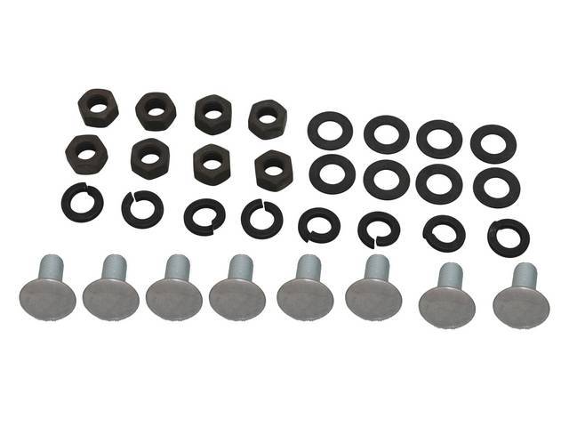 FASTENER KIT, Bumper, Front, (32) Incl Stainless Steel Capped and Hex Bolts, Washers and Nuts, OE correct repro