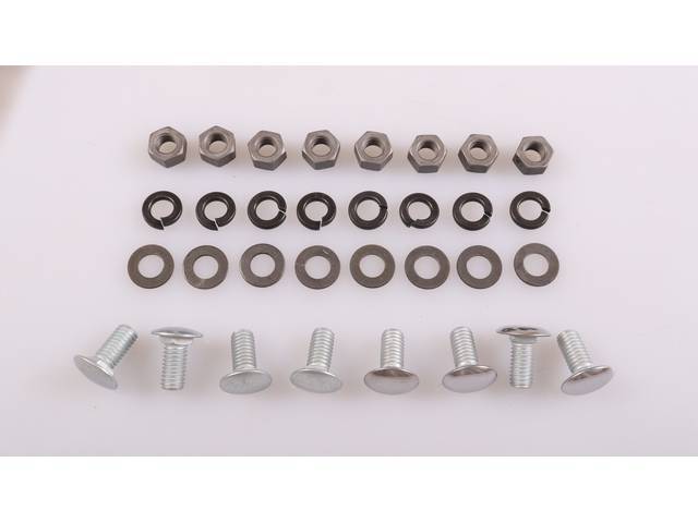 FASTENER KIT, Bumper, Front, (32) Incl Stainless Steel Capped and Uncapped Bolts, Washers and Nuts, OE correct repro