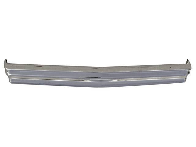Chrome front Bumper, w/o holes for Impact Strip, reproduction 