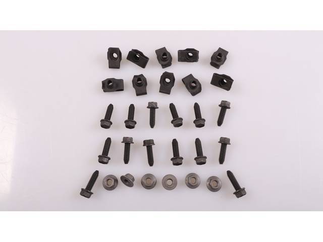 Front Bumper Crossmember Fastener Kit, 30-pc OE Correct AMK Products reproduction for (1974)