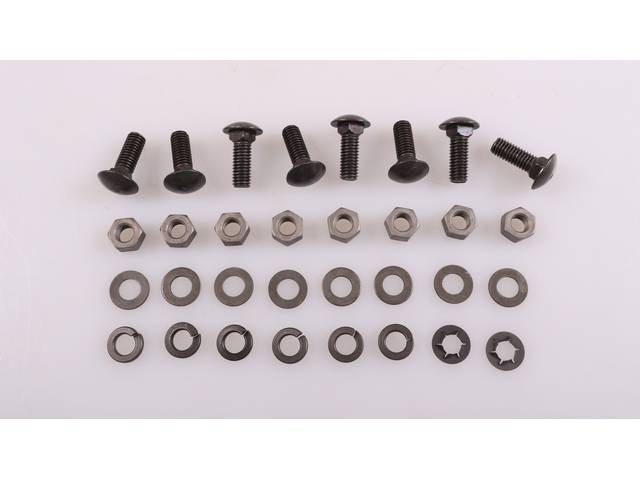 Front Chrome Bumper Reinforcements Fastener Kit, 32-pc OE Correct AMK Products reproduction for (1968)