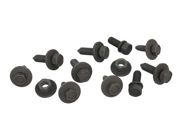 FASTENER KIT, Nose Panel, (12) incl HX CONI and split SEMS bolts, CONI KEPS nuts