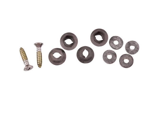 FASTENER KIT, BUMPER, REAR JOINT COVER MOLDINGS, (6), STAMPED NUTS, POZI OVAL HEAD SCREWS