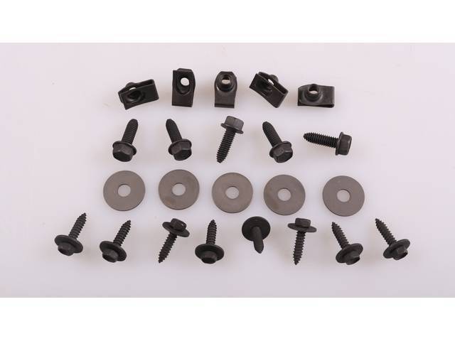 Front Plastic Valance Fastener Kit, 23-pc OE Correct AMK Products reproduction for (72-75)