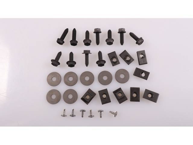Chin Spoiler and Front Fender Flares Fastener Kit, 33-pc OE Correct AMK Products reproduction for (70-72)