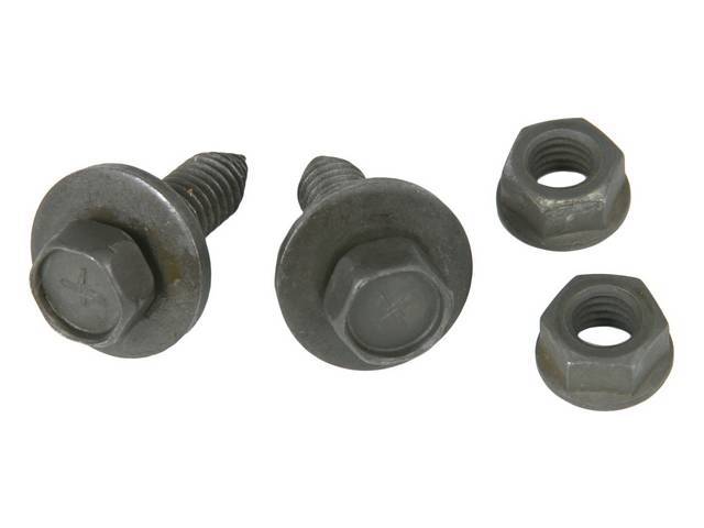 FASTENER KIT, BUMPER, FRONT TUBULAR BRACES, (4), HEX CONI-CONICAL SPRING WASHER SEMS-SCREW AND WASHER ASSY, FLANGE NUTS