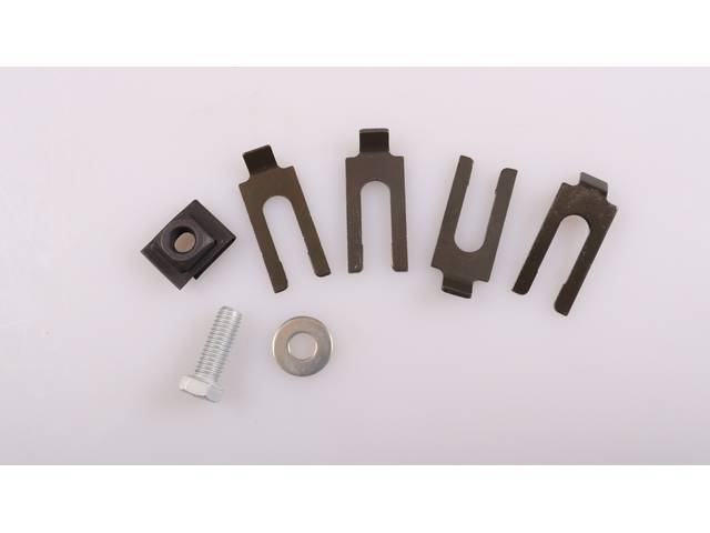 Center Rear Bumper Brackets Fastener Kit, 7-pc OE Correct AMK Products reproduction for (1968)