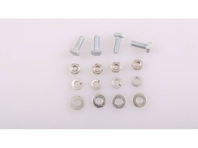 Rear Bumper Snubber Body Brackets Fastener Kit, 16-pc OE Correct AMK Products reproduction for (1968)