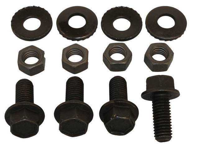 FASTENER KIT, Bumper Brackets, Front, (12) Incl CRG BOLTS, RATCHET TOOTH WASHERS and NUTS