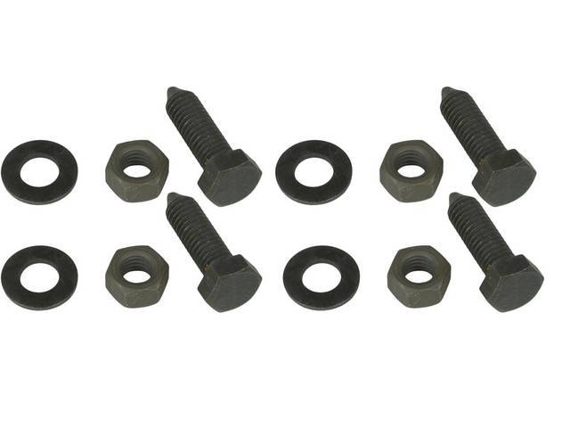 FASTENER KIT, Rear Bumper, Center and Outer Brackets, (12) incl 11/16 inch AF-across flats hex bolts, nuts and flat washers