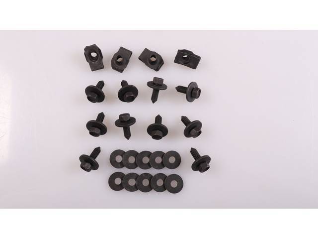 Rear Bumper Brackets Fastener Kit, 24-pc OE Correct AMK Products reproduction for (70-73)