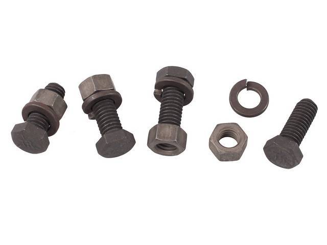 FASTENER KIT, Bumper Bracket Extensions, Front, (12) Incl HX Bolts, Washers and Nuts, OE-correct repro