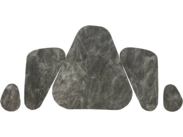 Hood Insulation Pad Kit, 5-pieces, replacement-style reproduction