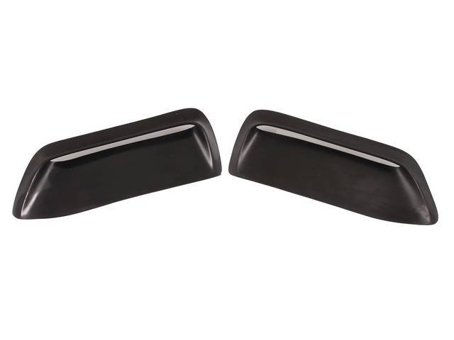 SCOOP SET, Hood, Urethane, w/ correct mounting studs feature a more OE look and better fit than the fiberglass hood scoops available, Incl hardware, Repro