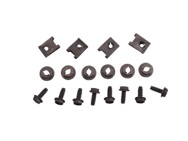 Hood Scoop Insert Fastener Kit, 18-piece, OE Correct AMK Products reproduction for (71-72)
