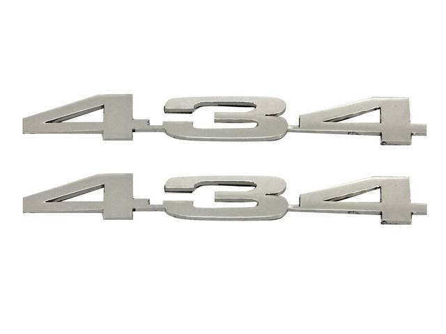 EMBLEM SET, Cowl Induction / ZL2 Option Hood, *434*, Mirror Polished Stainless, 3M double-sided tape backed