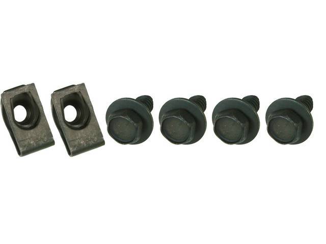 FASTENER KIT, FENDER, LOWER EXTENSION BRACES, (6), HEX CONI-CONICAL SPRING WASHER SCREWS, U-NUTS