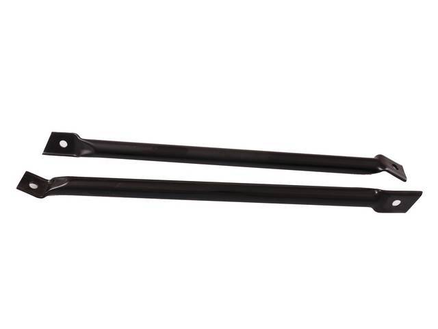 BRACE SET, Fender to Radiator Core Support, Black Finish, Includes mounting hardware, Reproduction for (67-69)