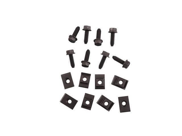 Fender to Radiator Support Braces Fastener Kit, 8-pc OE Correct AMK Products reproduction for (1973)