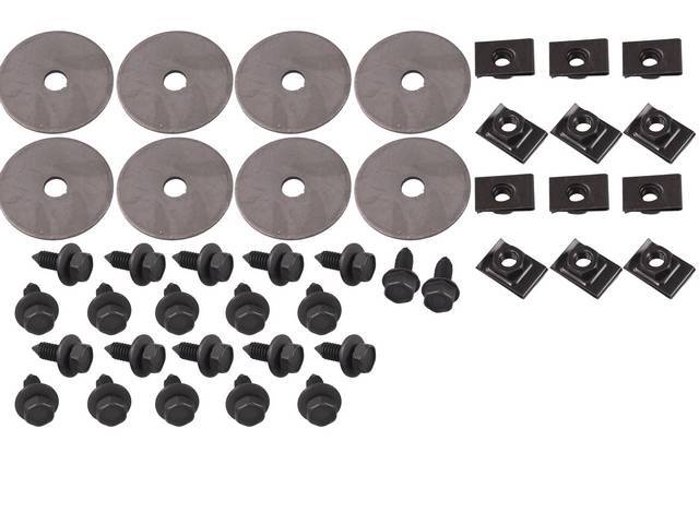 Plastic Wheelhouse Fastener Kit, 42-pc OE Correct AMK Products reproduction for (70-72)