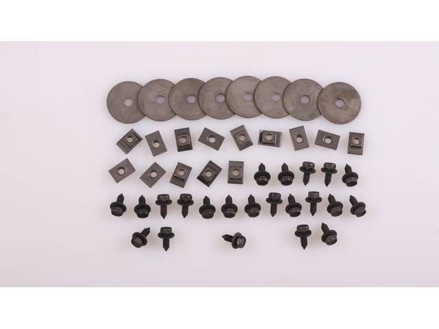 Steel Wheelhouse Fastener Kit, 44-pc OE Correct AMK Products reproduction for (70-72)