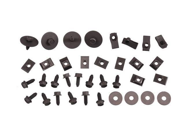 Wheelhouse Fastener Kit, 36-pc OE Correct AMK Products reproduction for (70-71)