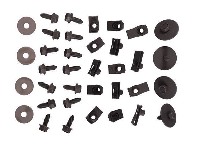 Wheelhouse Fastener Kit, 36-pc OE Correct AMK Products reproduction for (72-75)