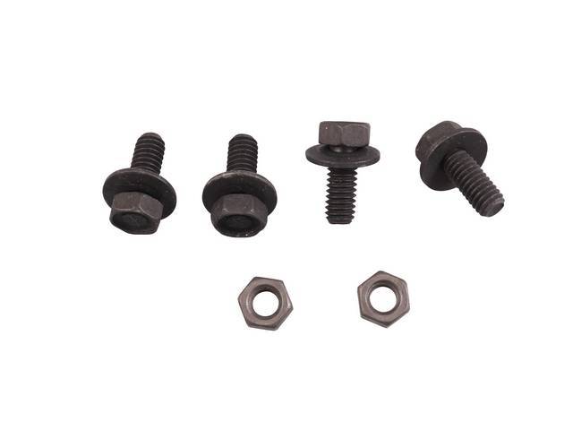 Wheelhouse Rear Brace to Body Fastener Kit, 6-pc OE Correct AMK Products reproduction for (67-69)