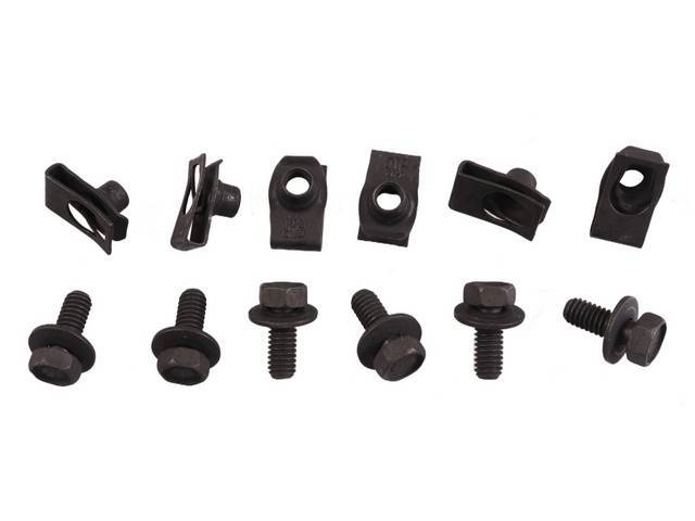 Wheelhouse Rear Brace to Body Fastener Kit, 12-pc OE Correct AMK Products reproduction for (70-76)