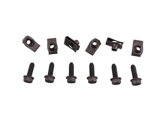 Wheelhouse Rear Brace to Body Fastener Kit, 12-pc OE Correct AMK Products reproduction for (77-81)