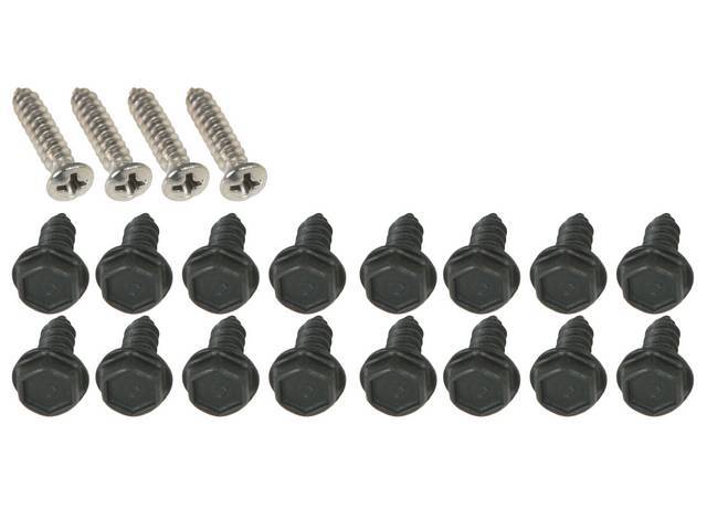 Rocker Moldings Fastener Kit, 20-pc screw kit for (70-73)