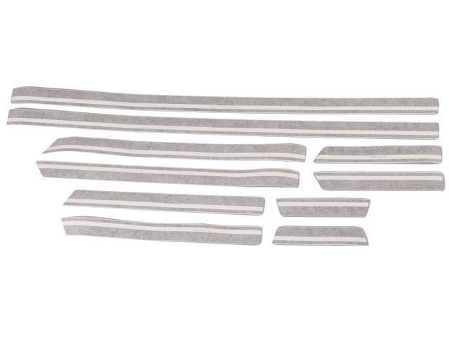 Black "SS" Stripe Kit, 10-piece kit for (67 Chevelle)