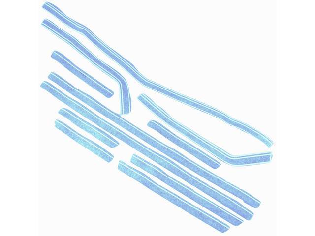 Blue "SS" Stripe Kit, 11-piece kit for (68 Chevelle)