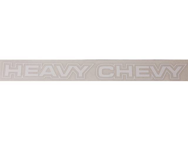 DECAL, Fender / Trunk, *Heavy Chevy*, White, Repro