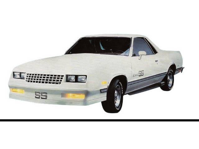 DECAL KIT, *El Camino SS*, Black, incl 2 *El Camino SS* door names, *SS* front bumper name, *SS* rear tail gate name, squeegee and instructions, Repro