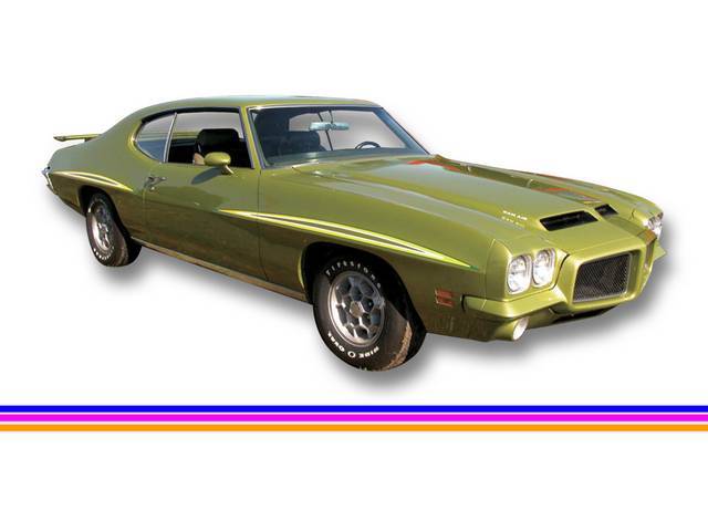 STRIPE KIT, GTO / GTO Judge, Blue / Pink / Orange, incl reflective fender, door and quarter panel stripes, squeegee and instructions, repro