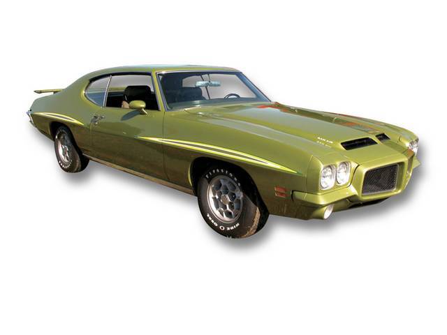 STRIPE KIT, GTO / GTO Judge, Green / White / Yellow, incl reflective fender, door and quarter panel stripes, squeegee and instructions, repro