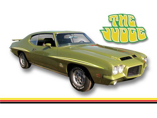 STRIPE KIT, GTO Judge, Yellow / Red / Black, incl reflective fender, door and quarter panel stripes, 3 *THE JUDGE* name decals, squeegee and instructions, repro