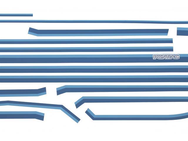 STRIPE, Lower Body Stripe Kit, Sky Bird, Blue, 23-pc pre-molded 2-color