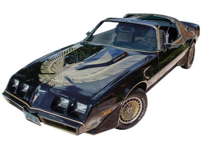 HOOD BIRD AND STRIPE KIT, Trans Am, Gold, Special Edition Turbo, 1st Version (built before 9/15/80)