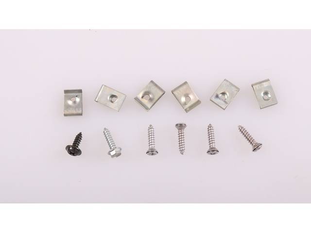 Heater Control Fastener Kit, 12-pieces, OE Correct AMK Products reproduction for (68-69)
