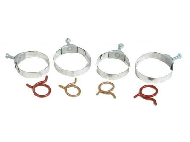 CLAMP KIT, Engine Hoses, (8) incl four OE tower style clamps for radiator hoses and four OE wire spring style clamps for heater hoses