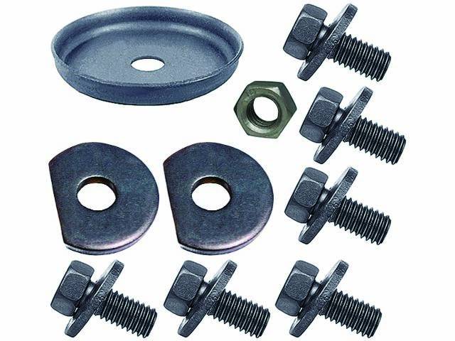 Convertible Body Dampeners Fastener Kit, 10-pc kit includes SEMS, clips, cup washers and nuts for (67-69)