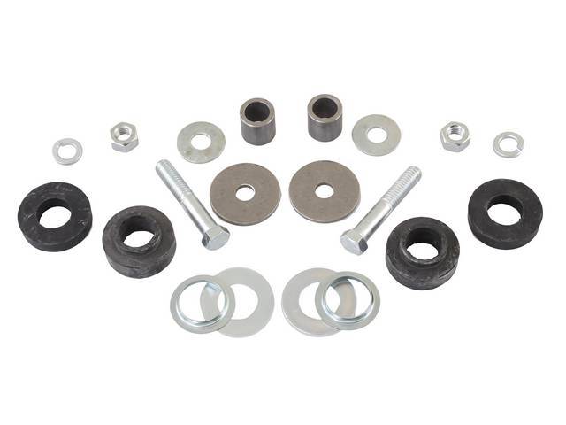 Bushing and Hardware Kit, Radiator Support To Frame, Repro Bushings and Replacement-Style Hardware, (18), Repro