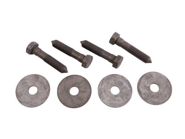 Rear Positions 2 & 3 Subframe / Body Mount Fastener Kit, 4-pc kit includes bolts, washers and nuts for (74-81)