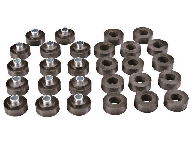 Rubber Frame / Body Mount Bushing Kit, includes bushings and biscuits for main frame points, reproduction