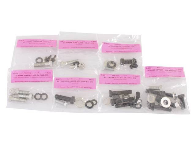 FASTENER KIT, A/C Components to Engine, Concours Correct