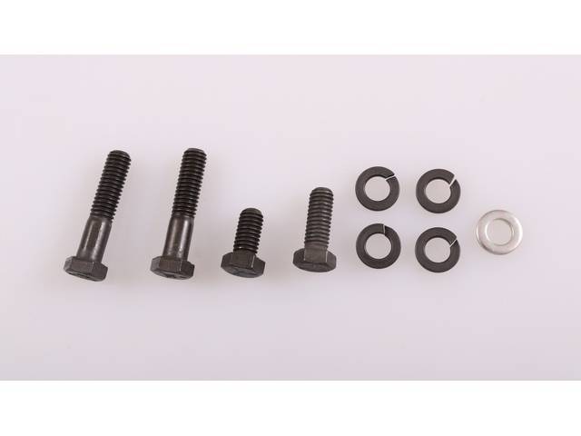 AC Compressor Brace to Intake Fastener Kit, 9-piece, OE Correct AMK Products reproduction for (1966)